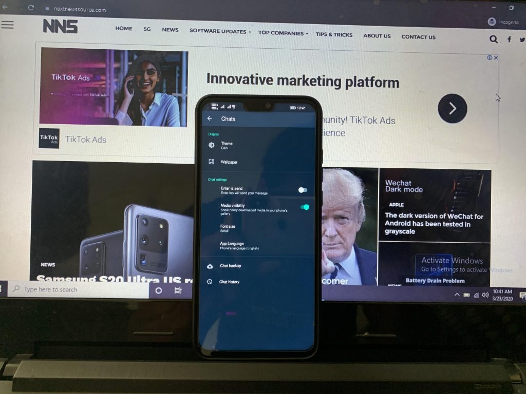 whatsapp dark mode