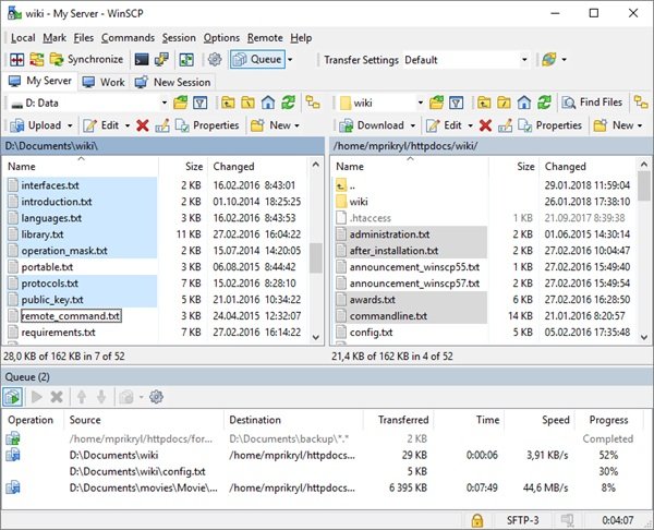 Windows WinSCP