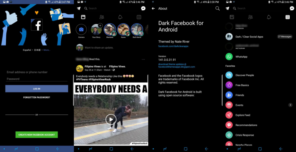 Facebook Dark Mode
