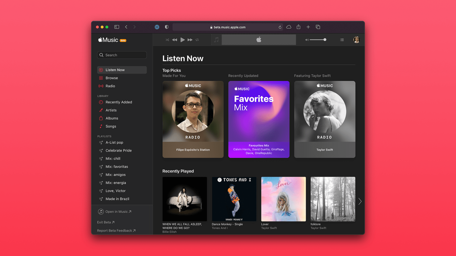 Apple Music Web Beta