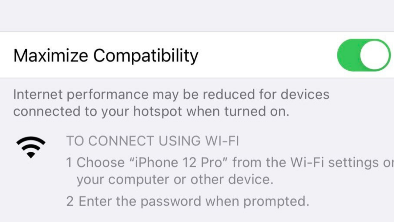 iPhone 12 series can enables Personal Hotspot Over Faster 5GHz Wi-Fi
