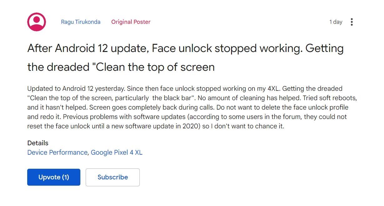 Android 12 update issues