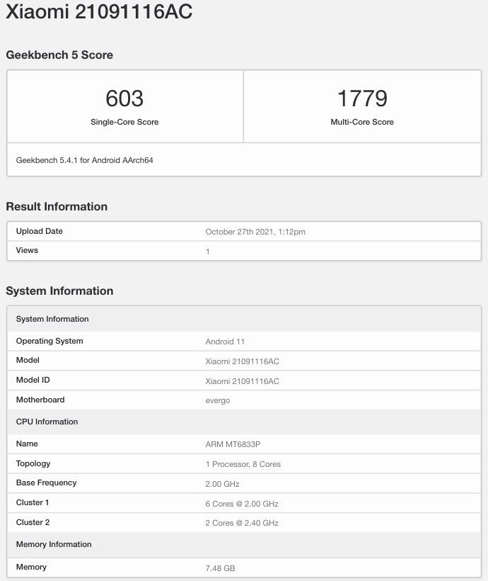 Poco M4 21091116AC