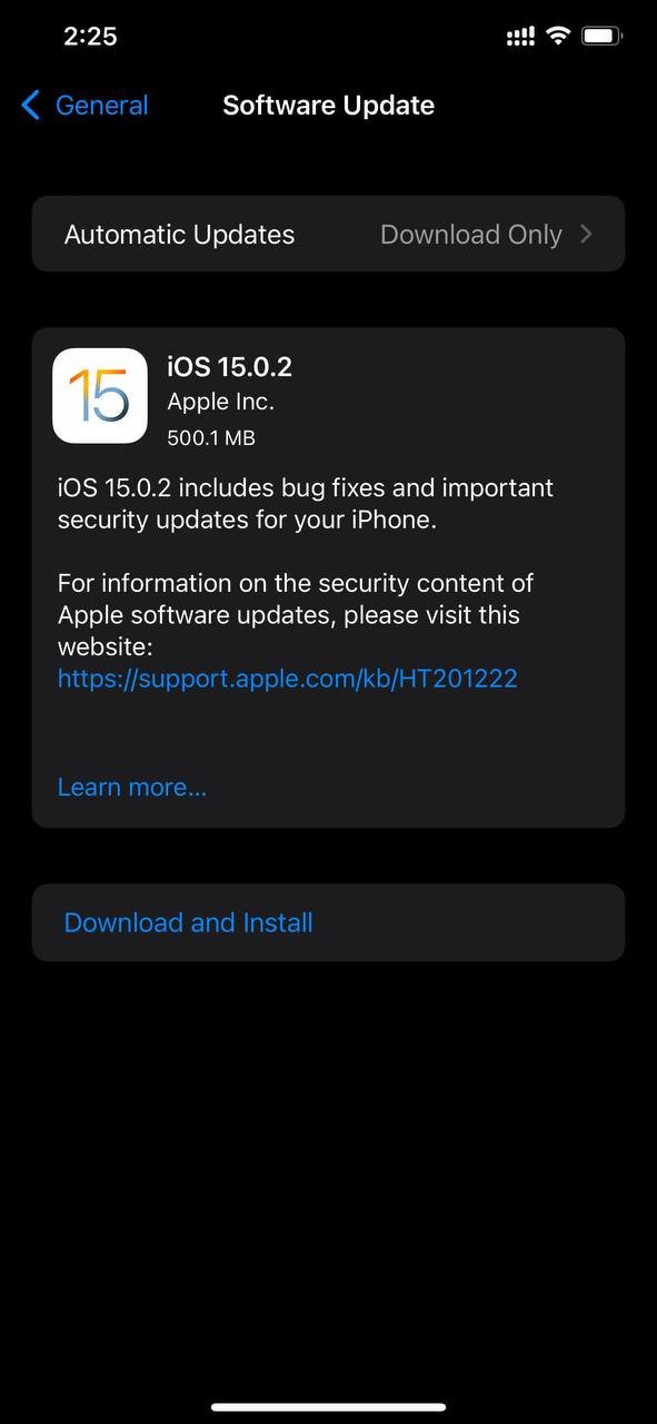 iOS 15.0.2