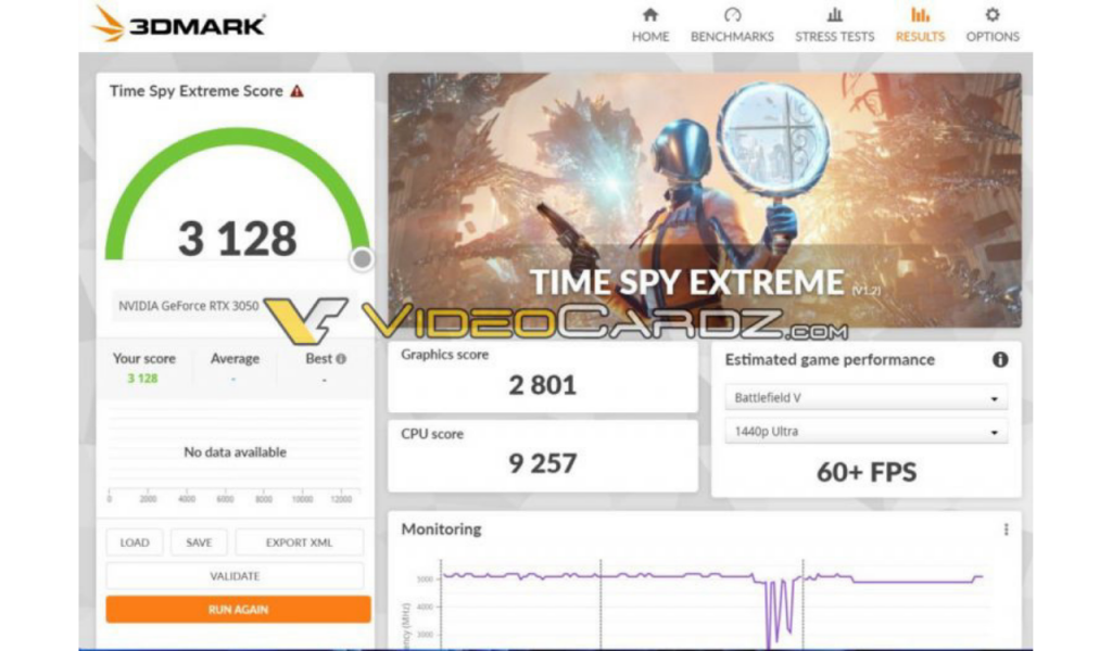 NVIDIA RTX 3050 desktop graphics card