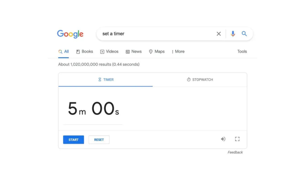 Google Search Stopwatch